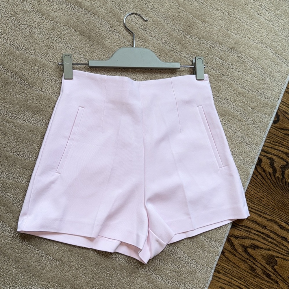 Zara Light‎ Pink High Waist Women's Shorts - Picture 12 of 14